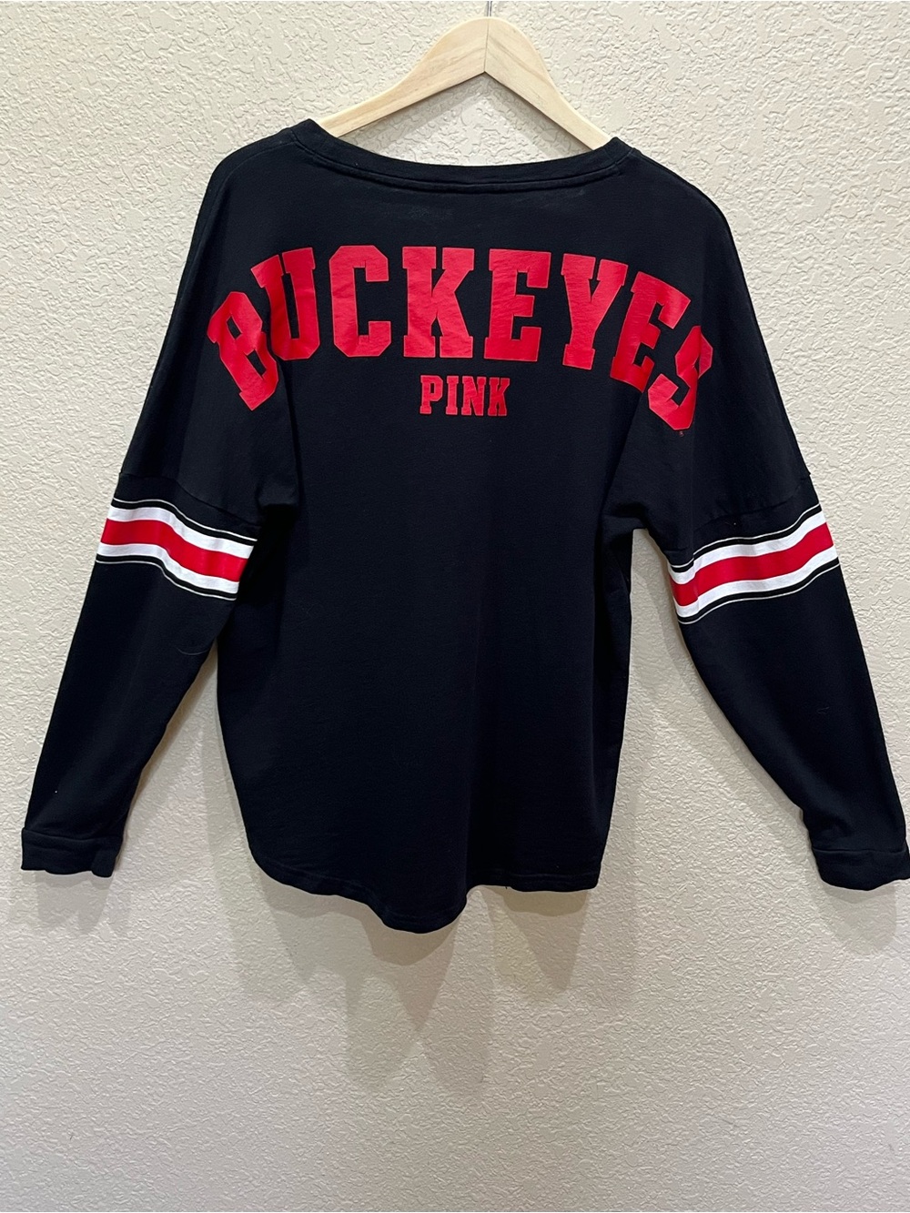 Pink Ohio State Buckeyes Gameday Red Sequin Logo Long Sleeve T-shirt Size Medium - Picture 2 of 10